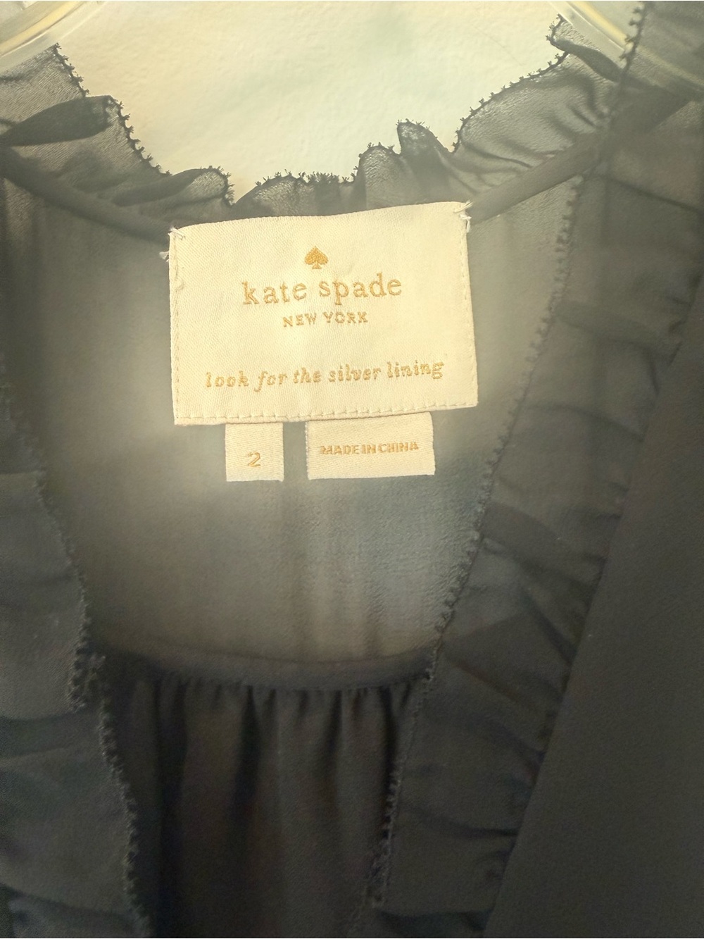 Kate Spade Black Chiffon Embellished Mini Dress Size 2 - Picture 7 of 9